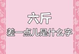 差一点六斤打一字：原来答案是这个汉字！