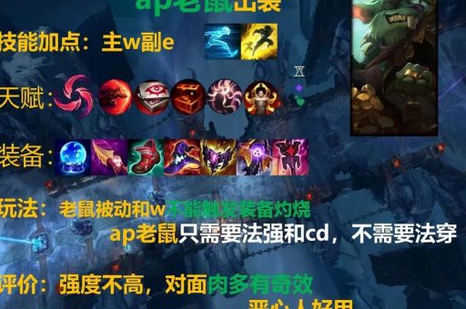 英雄联盟老鼠天赋怎么带 老鼠打野和下路天赋详解