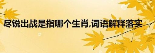 尽锐出战是什么生肖?别再猜了,正确答案在这里!