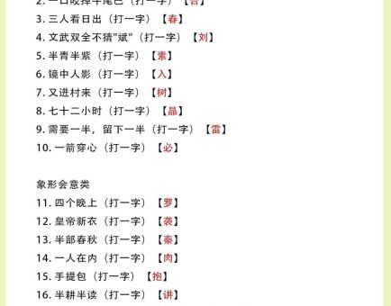 扁担作字两头看打一成语,这个经典谜语你会吗?